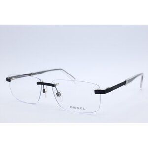 Diesel DL 5352 002 Rectangle Shinny Black Eyeglasses Clear Lenses 56mm